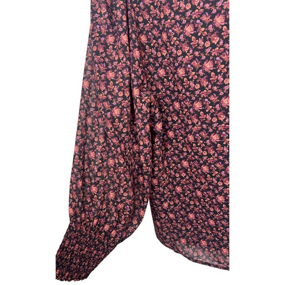 Madewell Orchard Floral Georgette Smocked-Cuff Button-Up Blouse Button-Front 12 - Picture 9 of 13